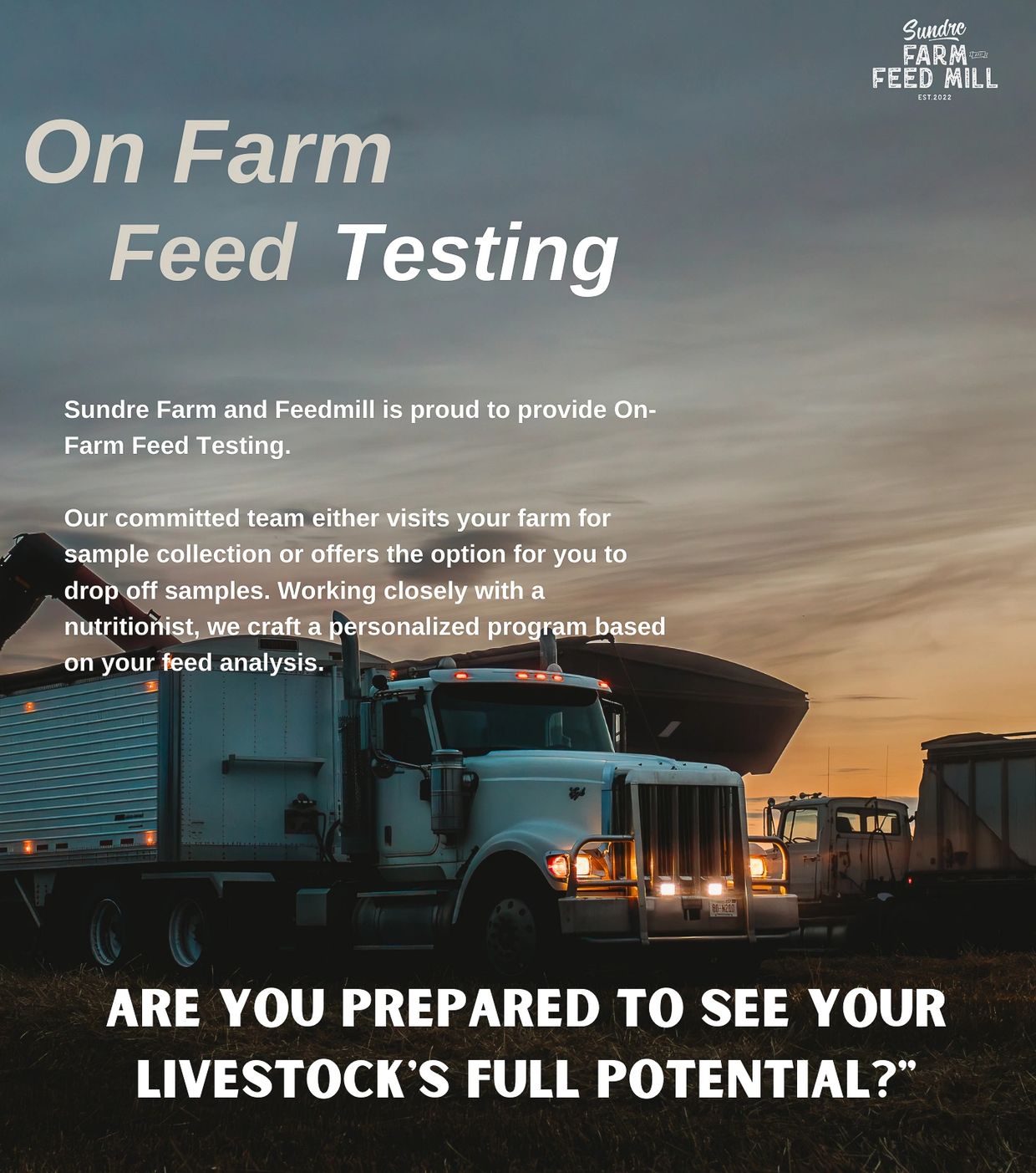 Feed Testing Sundre Farm and Feed Mill
